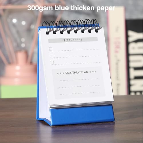 FOBOZONE Desk Calendar 2026-2027, 2 Years Calendar Runs from Jan. 2026 until Dec 2027, Table Monthly Planner with Stickers for Home,Office,School Organization(Blue,3" x 4.8") - Image 4