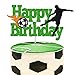 YOYMARR Soccer Cake Topper Happy Birthday Sign Football Player Cake Decorations for Sport Theme Man Boy Girl Birthday Party Supplies Double Sided Green Sparkle Decor - Image 2