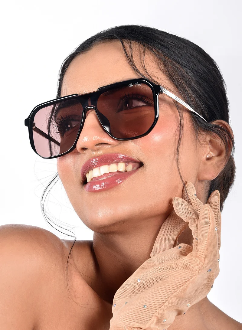 Woggles Red Pappy Aquila Brown Aviator Sunglasses