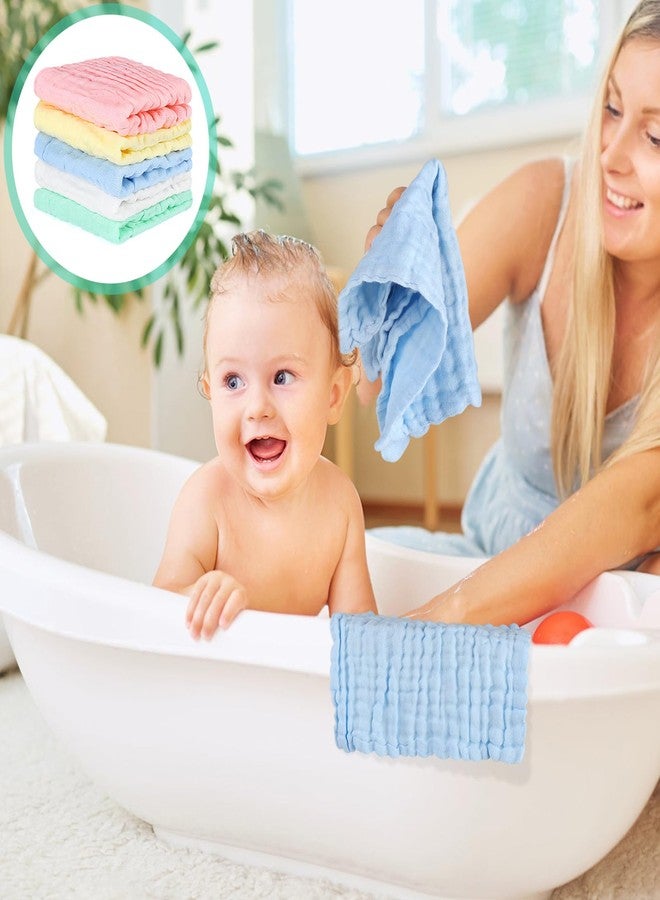 Accmor 10 Pack Baby Washcloths, Soft Face Cloths for Newborn, Natural Cotton Bath Face Towels Baby Wipes Burp Rag Wash Cloths - Image 2