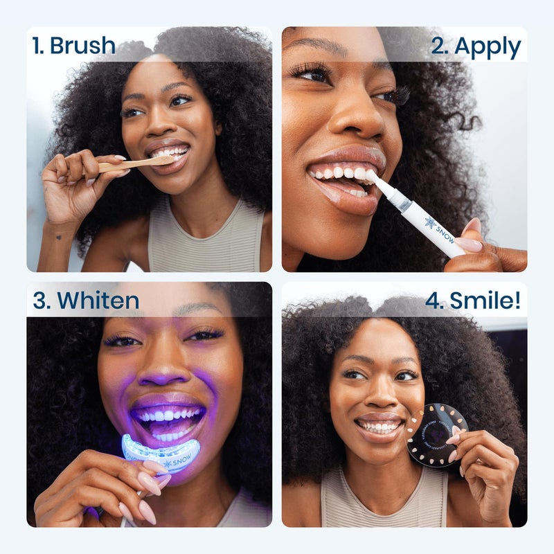Snow Teeth Whitening Kit - Snow Teeth Whitening Serum and LED Mouthpiece Whitener, Formulated with Hydroxyapatite, Good for 6 Months - Wired Kit with 3 Wands - Image 2