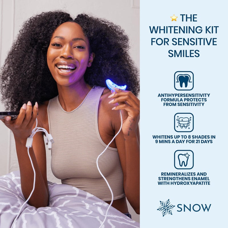 Snow Teeth Whitening Kit - Snow Teeth Whitening Serum and LED Mouthpiece Whitener, Formulated with Hydroxyapatite, Good for 6 Months - Wired Kit with 3 Wands - Image 3