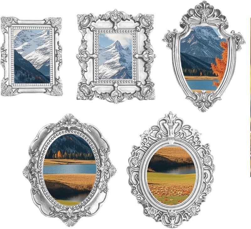 Mini Picture Frames - Small Antique Photo Holder For Displaying Memories, Decorative Stand With Vintage Style, Miniature Frames For Photography Bedroom Living Room Nursery Office 4 X 3 Inches - Image 1