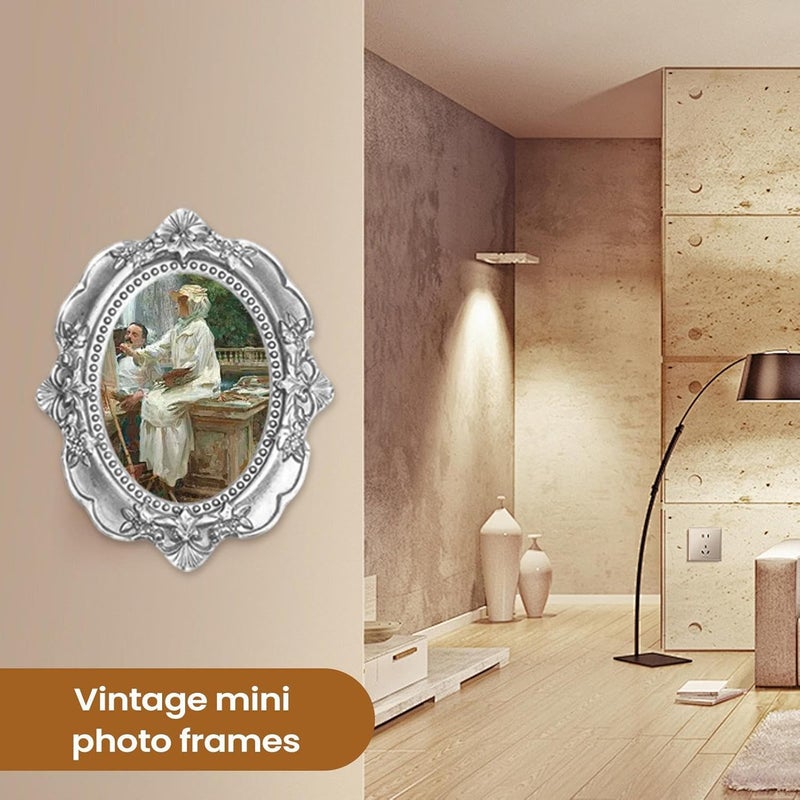 Mini Picture Frames - Small Antique Photo Holder For Displaying Memories, Decorative Stand With Vintage Style, Miniature Frames For Photography Bedroom Living Room Nursery Office 4 X 3 Inches - Image 5