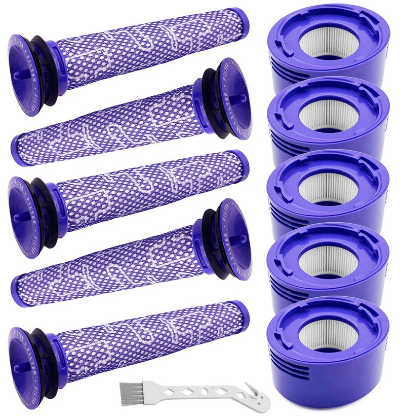 10 Pack Replacement Vacuum Filters Compatible with Dyson V7 V8 Cordless Vacuums  5 PreFilters 5 PostFilters