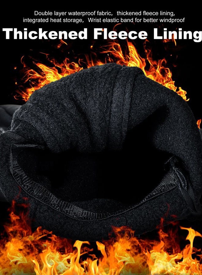 Vabean 6 Pairs Winter Gloves Waterproof Windproof Gloves for Men Women All Finger Touchscreen Gloves Anti-Slip Thermal Gloves (Black,Large) - Image 2