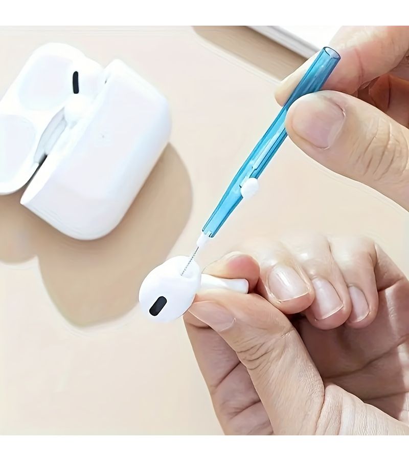 Retractable Cleaning Pen For Phones Earbuds And Devices Durable Plastic Compact Portable Design Orange - Image 3
