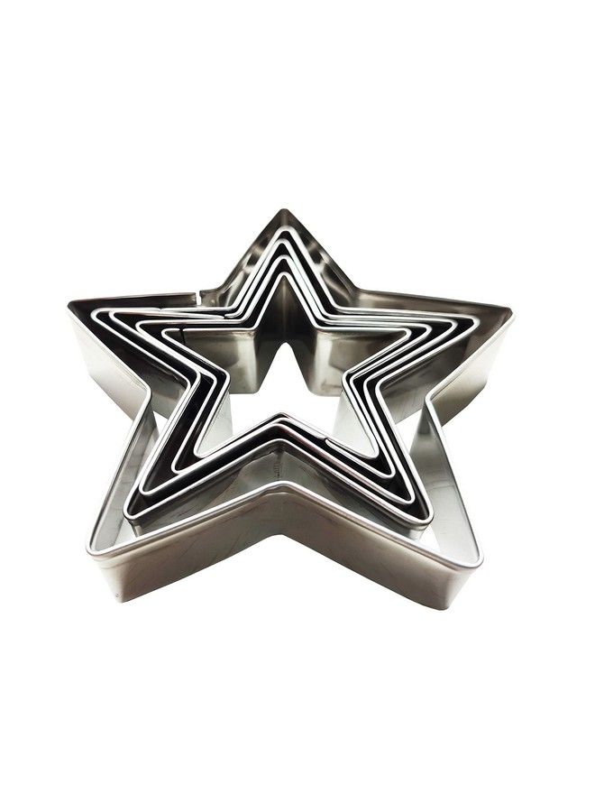 5 Pcs Set Stainless Steel Fondant Cake Mold Cookie Cutters (Star) - Image 4