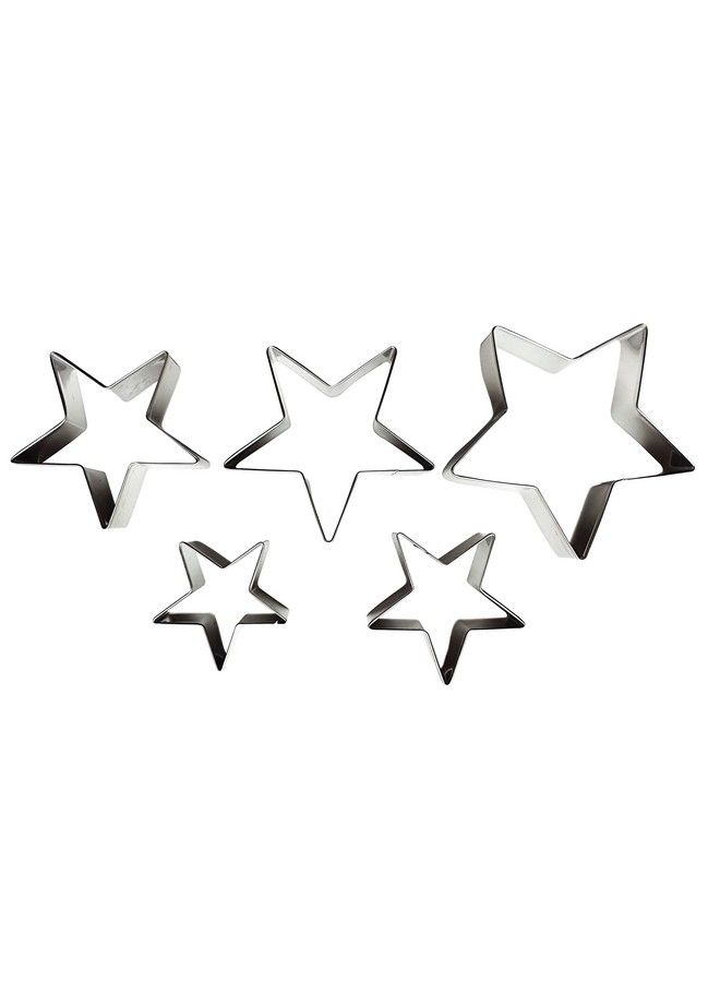 5 Pcs Set Stainless Steel Fondant Cake Mold Cookie Cutters (Star) - Image 1