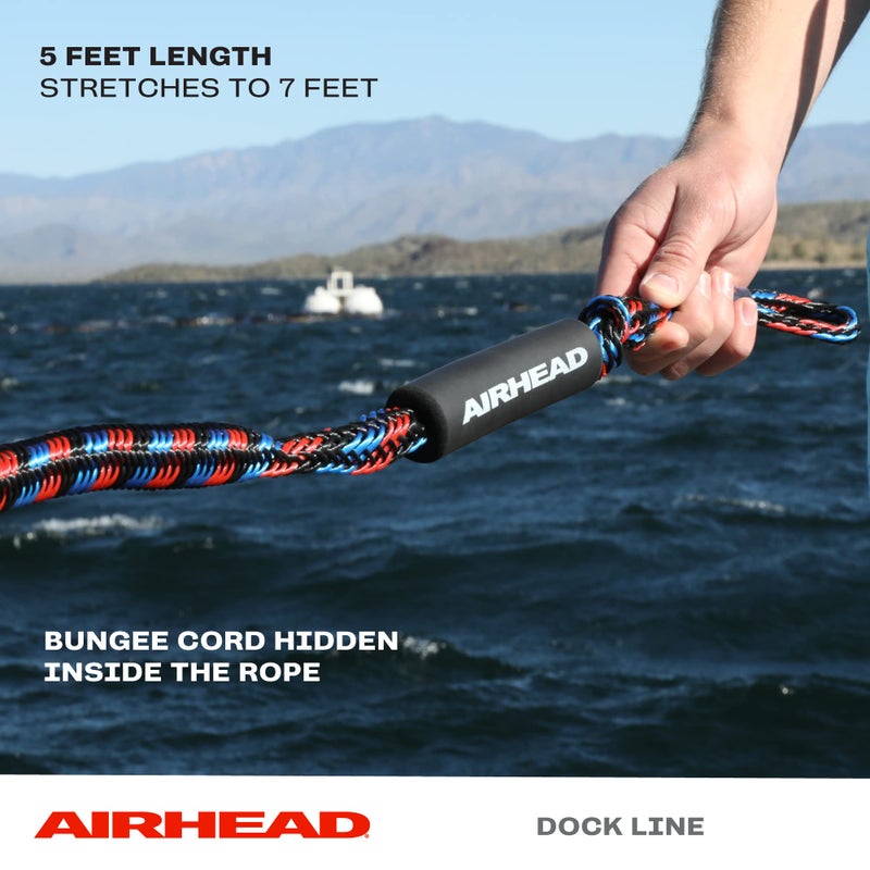 Airhead حبل ربط بونجي AIRHEAD AHDL-5 بطول 5 أقدام، أسود/أزرق/أحمر - Image 2