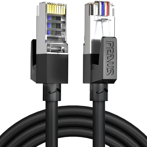 FEDUS 1000 MBPS 40 Meter High Speed RJ45 Cat5e Ethernet Patch Cable LAN Cable Internet Network Computer Cable Cord High Speed Gigabit Category 5 Wires for Modem, Router, Camera, LAN ADSL BLACK - Image 1