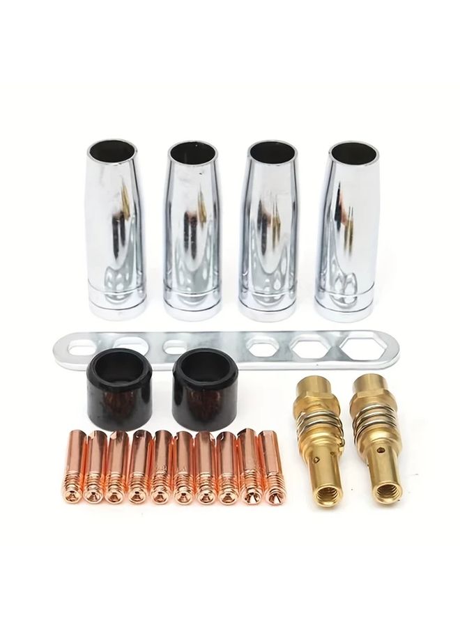 MIG Welding Torch Kit 19pcs with 1 2mm Contact Tips Nozzles Wrench Case - Image 4