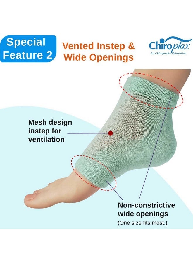 Chiroplax Vented Moisturizing Socks For Dry Cracked Heels Feet Treatment Gel Lined Spa To Repair Heal Soften Calluses Overnight, 2 Pairs (Gray) - Image 3