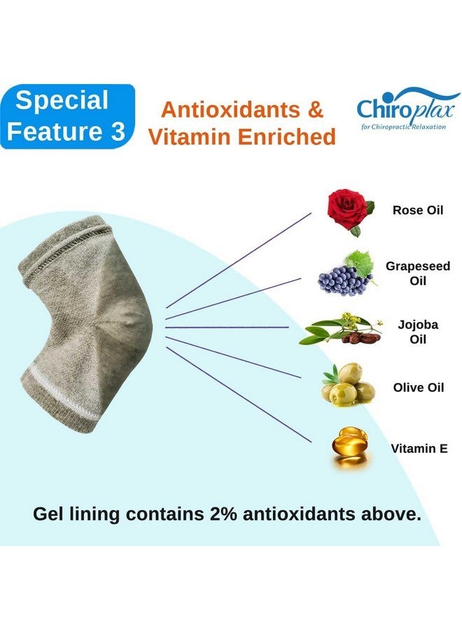 Chiroplax Vented Moisturizing Socks For Dry Cracked Heels Feet Treatment Gel Lined Spa To Repair Heal Soften Calluses Overnight, 2 Pairs (Gray) - Image 4