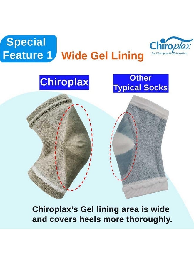 Chiroplax Vented Moisturizing Socks For Dry Cracked Heels Feet Treatment Gel Lined Spa To Repair Heal Soften Calluses Overnight, 2 Pairs (Gray) - Image 2
