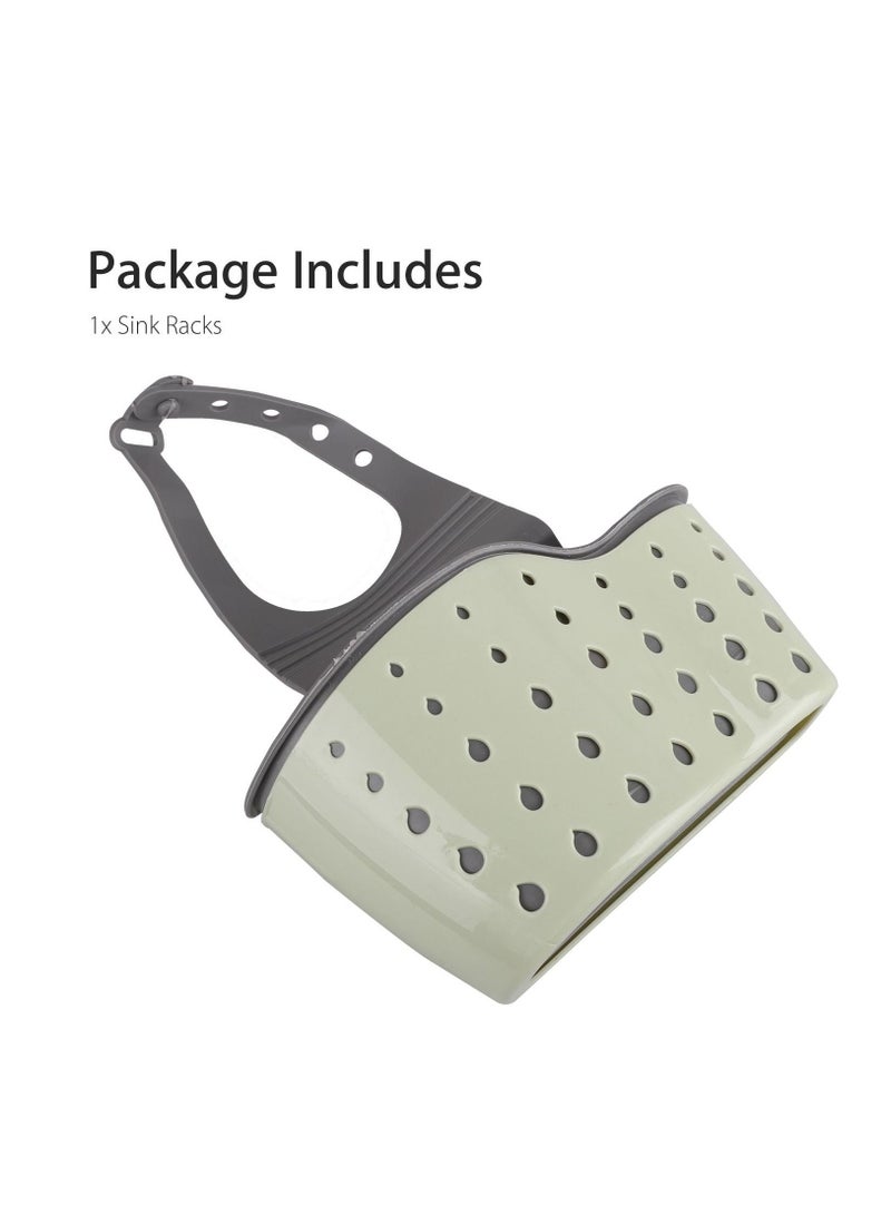 Kitchen Sink Caddy Shelf Soap Sponge Drain Rack Holder Double Decker Hanging Basket Storage Suction Cup Green - Image 5