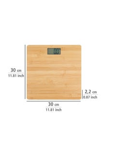 Spaceshoop Bamboo Natural Bathroom Scales for a Warm Feeling of Feel, Body Scales with Extra Large LCD Display, Bamboo Scales with Large Tread Surface  - Image 2