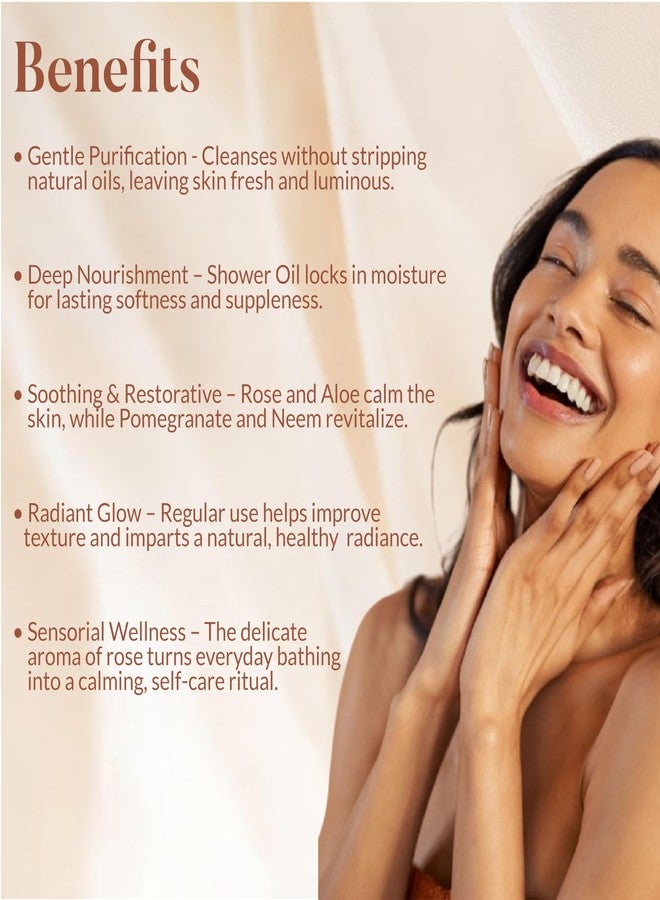 Ohria Ayurveda Gulab Shower Bliss Duo – Pomegranate Oil & Wash 50ml Each – Natural Skincare Set for Hydration, Glow & Everyday Self-Care Ritual | Diwali Gifts - Image 4