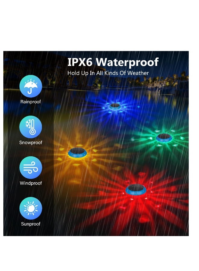 Solar Floating Pool Lights,  LED Multicolor RGB Color Changing Solar Pool Lights That Float, Outdoor Waterproof Swimming Pool Accessories for Pool, Pond, Hot Tub, Garden, Party Decoretion - Image 4