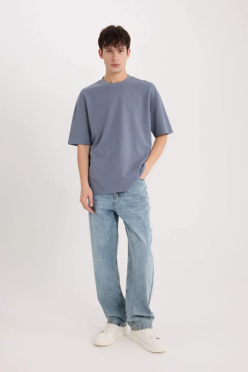 DeFacto Oversize Crew Neck Short Sleeve Heavy Fabric T-Shirt