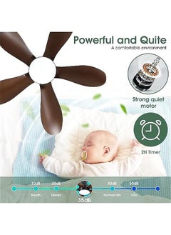 Arabest 30-inch Low Profile Ceiling Fans with Lights and Remote Control, 5 Reversible Blades, 3 Colors, Dimmable, 6 Speeds for Bedroom and Dining Room decor in Wood Color  - Image 2