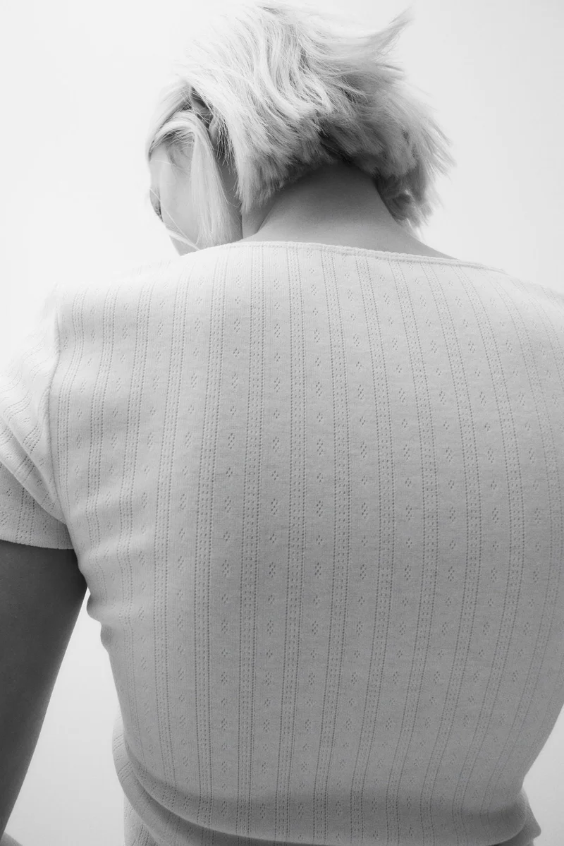 H&M Picot-trimmed T-shirt