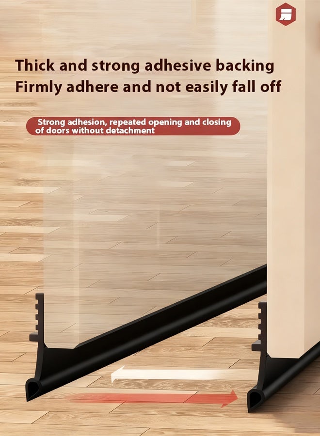 Door Draft Stopper, 100 cm Length Under Door Seal, Door Sweep for Exterior & Interior Doors, Door Bottom Draft Blocker Dust and Noise Insulation (Black) - Image 4
