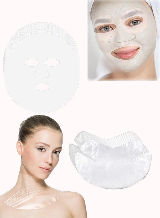 Generic 100pcs Disposable Face and 100pcs Neck Plastic Face Mask Transparent Face Mask Skin Care anti-Corrosion Facial Tissue DIY  - Image 1
