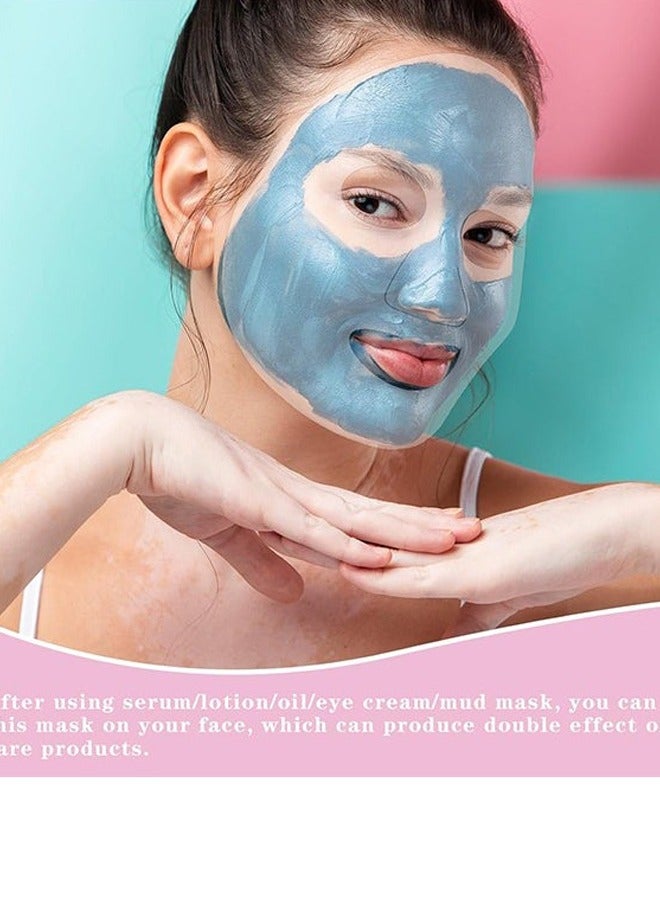 Generic 100pcs Disposable Face and 100pcs Neck Plastic Face Mask Transparent Face Mask Skin Care anti-Corrosion Facial Tissue DIY  - Image 2