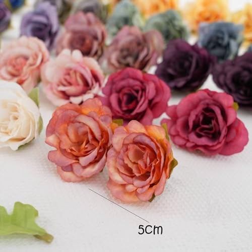 VRB Dec 24pcs Eden Rose Artificial Flowers for Decoration,Artificial Flower,Flower for Hair Styling, for Pooja, for Home Decor,Diwali. (24 Pcs Fabric Eden Rose) - Image 5