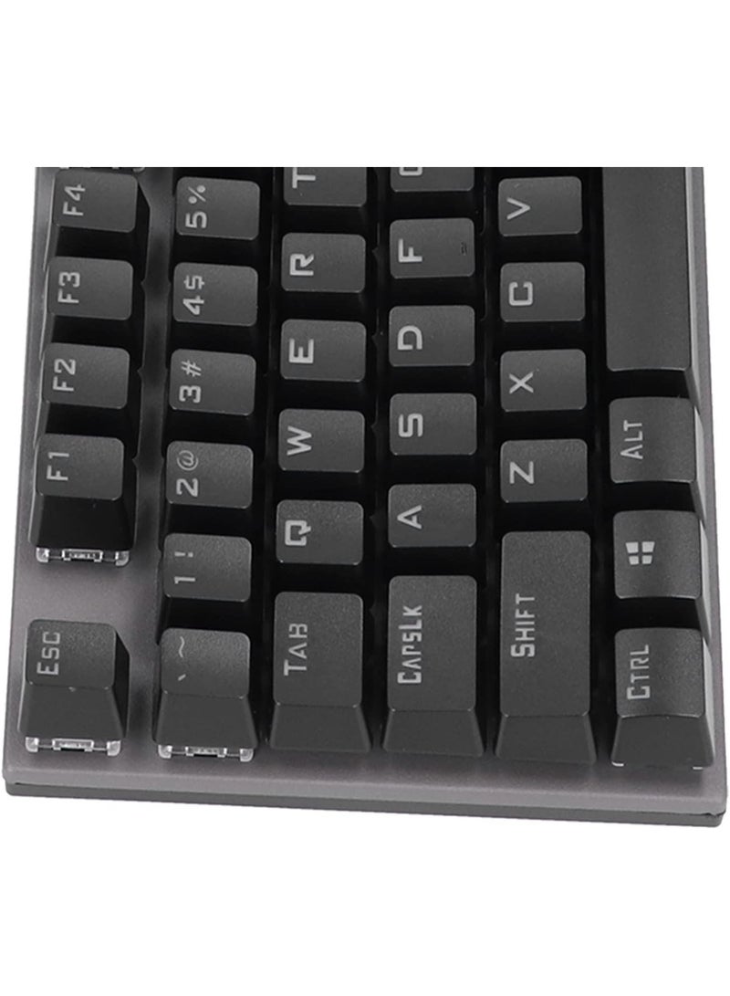 Mechanical Gaming Keyboard, Ergonomic USB Keyboard, 104 Keys, Plug and Play, Ergonomic Non Slip, for Gaming Office - Black
