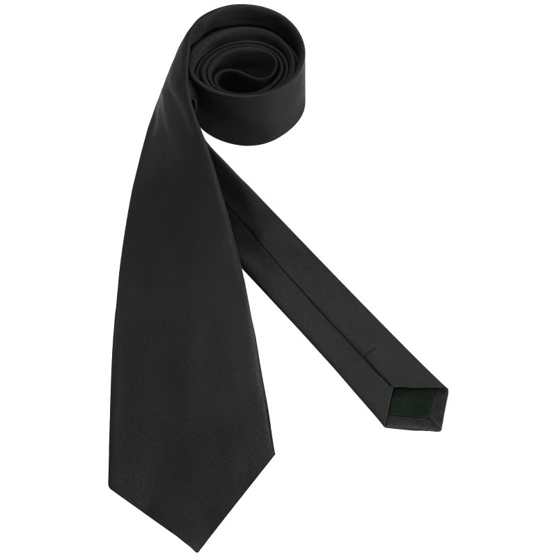 Puistr Men's Ties Solid Pure Color 3.15" (8CM) Necktie Plain Formal Business Wedding Black Ties For Men - Image 3