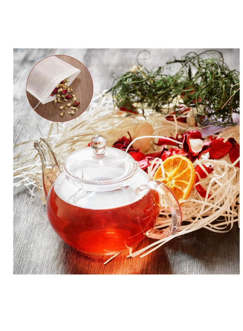 100pcs Tea Filter Bags | Loose Tea Strainer with Drawstring | Cloth Bags for Coffee and Spices | Herb and Spice Bags | Filter Herbs and Drinks | Say Goodbye to Strainer Problems - Image 1