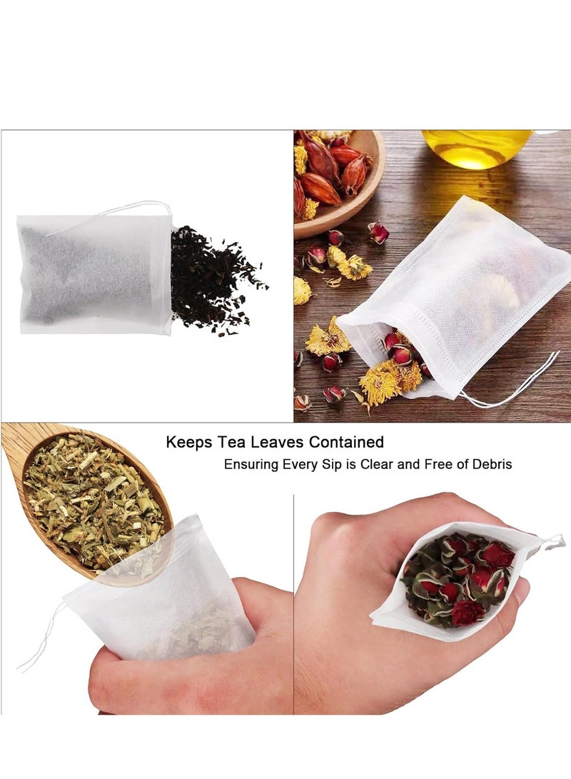 100pcs Tea Filter Bags | Loose Tea Strainer with Drawstring | Cloth Bags for Coffee and Spices | Herb and Spice Bags | Filter Herbs and Drinks | Say Goodbye to Strainer Problems - Image 2