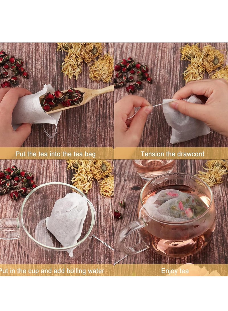 100pcs Tea Filter Bags | Loose Tea Strainer with Drawstring | Cloth Bags for Coffee and Spices | Herb and Spice Bags | Filter Herbs and Drinks | Say Goodbye to Strainer Problems - Image 4