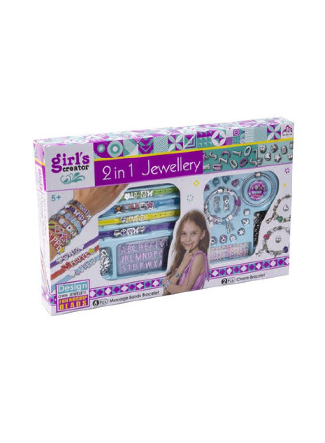 Women's Children's Toy Beads Jewelry Weaving Bracelet Kids Diy Self-made Letter Bracelet Band-Color:1339 2 In 1 363G - Image 1