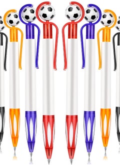 Excefore 20 Pcs Soccer Shape Ballpoint Pens with Soft Grip, Multicolor Retractable Pens with Black Ink, Perfect for School, Football Fans, 5 Colors Included (Simple)  - Image 1