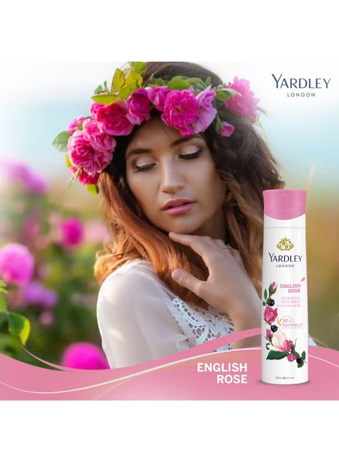 Yardley English Rose Refreshing Body Spray 150ml - Image 3