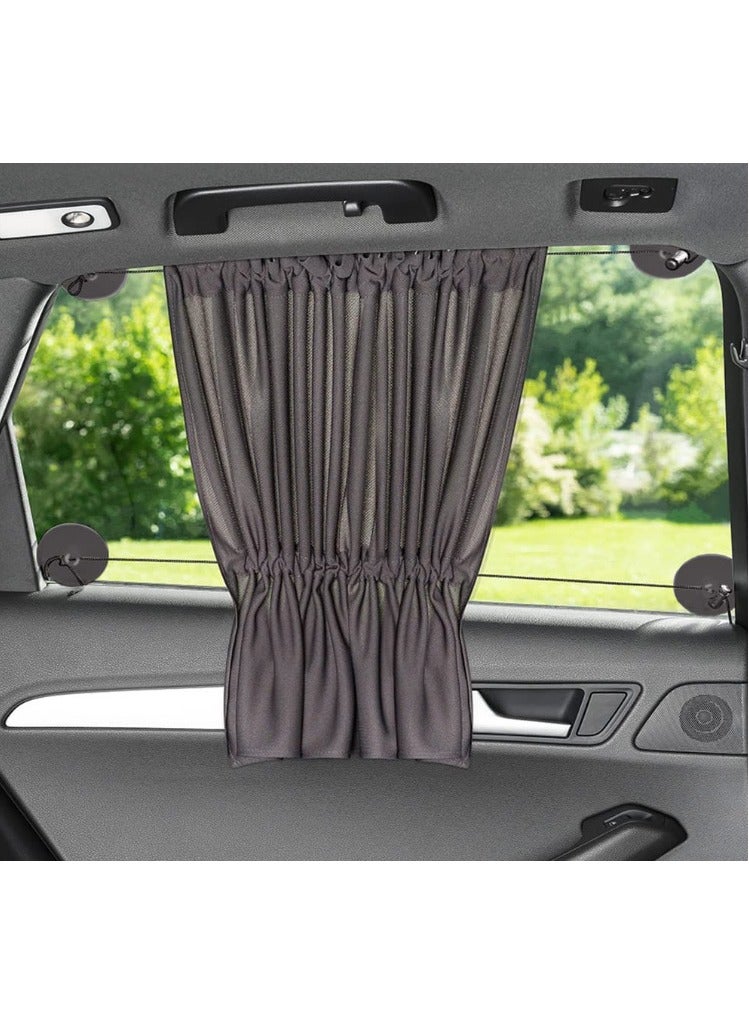 general Anti-UV curtains for car side windows, retractable sliding sunshades for cars, SUVs, automobiles, interiors, sunlight, breathable hanging curtains - Image 1