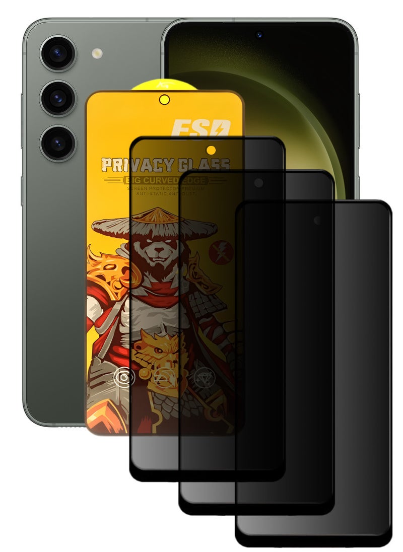 ESD 3 Pieces Tempered Dustproof Privacy Glass Screen Protector Compatible For Samsung Galaxy S23 - Image 1