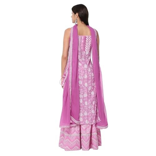 BIBA Women Pink Cotton Straight Kurta Set_34 - Image 2