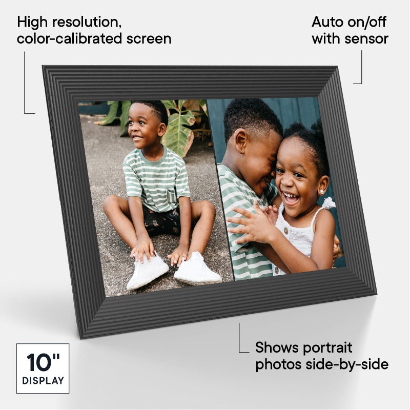 Aura Carver HD WiFi Digital Picture Frame, 10.1â€, Add Photos with Aura App, Free Unlimited Storage - Wirecutterâ€™s Pick for Best Digital Photo Frame 2022 - Gravel - Image 3