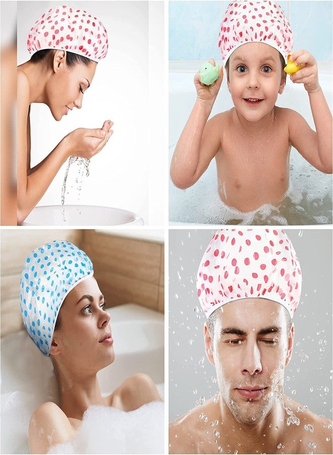 CLICKSY Multicolour Waterproof Elastic Band Plastic Reusable Shower Caps for Women's (3 Pieces) - Image 3