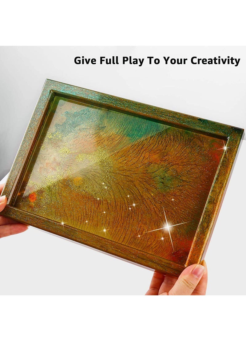 Large Tray Molds for Resin Casting, Cool Rolling Tray Epoxy Silicone Molds Easy to Release Rectangle Resin Casting Molds