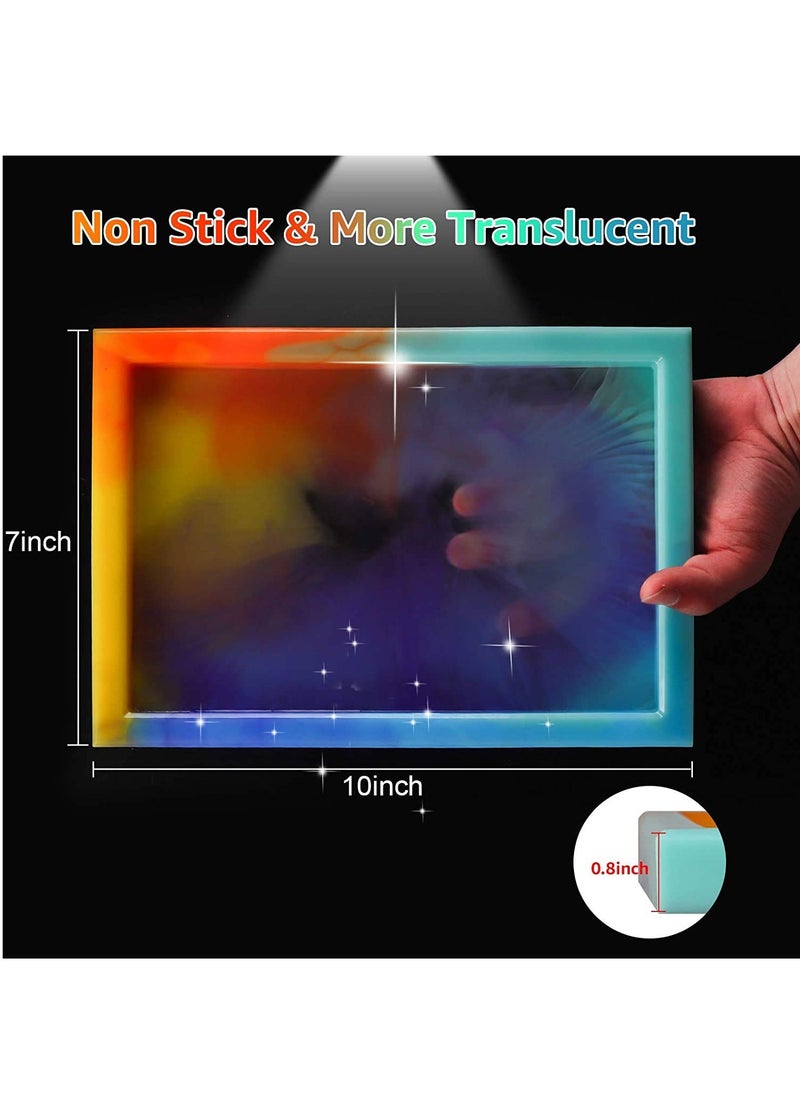 Large Tray Molds for Resin Casting, Cool Rolling Tray Epoxy Silicone Molds Easy to Release Rectangle Resin Casting Molds