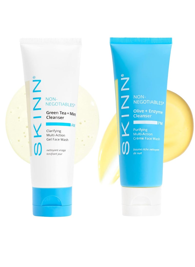 Skinn SKINN Morning and Night Facial Cleanser Bundle, 4oz  - Image 1