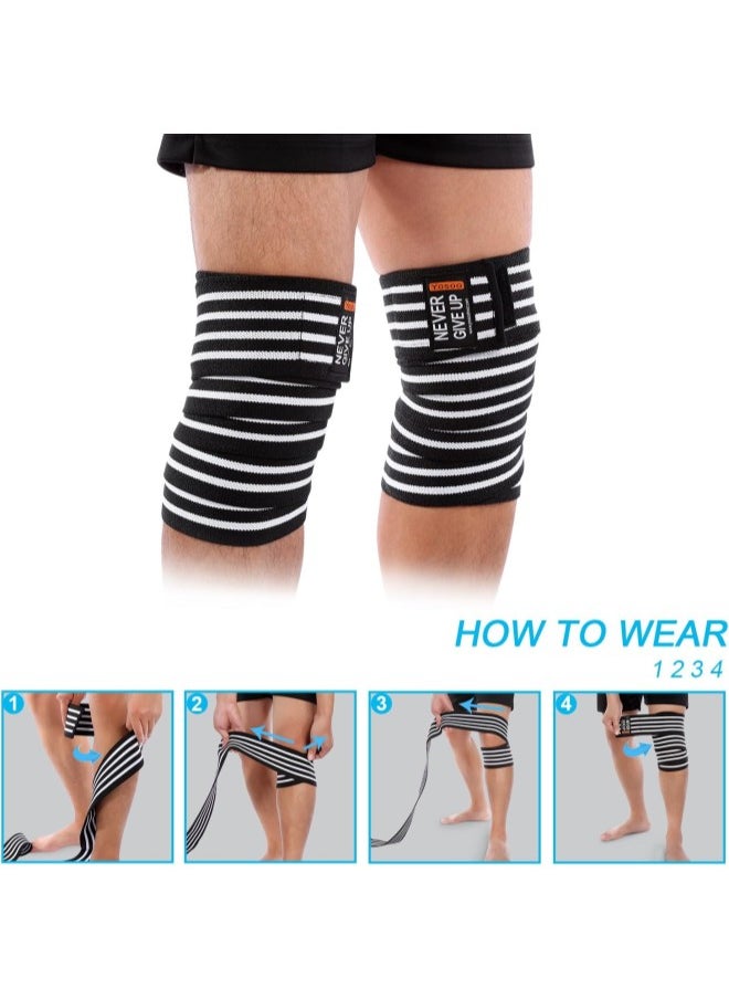 silvercnc - Yosoo Knee Wraps Patella Brace Support Thigh Leg Straps Calf Compression Protector Sleeve for Women Men Gym Workout Weightlifting Running Basketball Outdoors Sports - Image 1