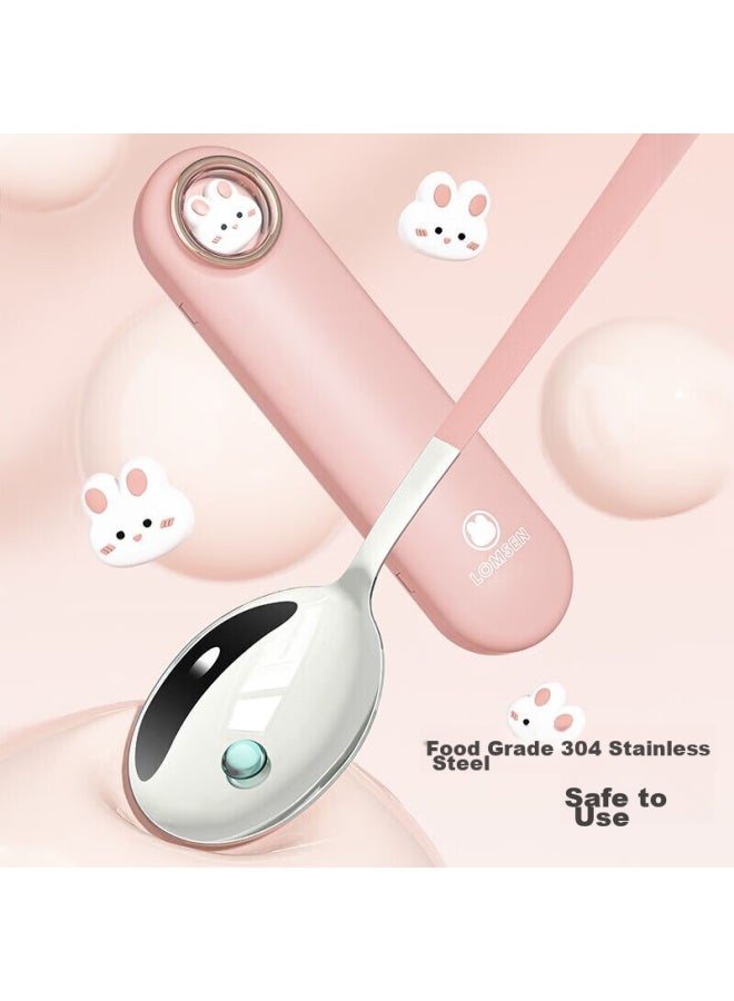 Jing Yan Xuan Jing Yanxian 304 Stainless Steel Spoon And Chopsticks Set, Individual Chopsticks For Home Use, Convenient Tableware Box, Premium Divided Chopsticks - Image 2