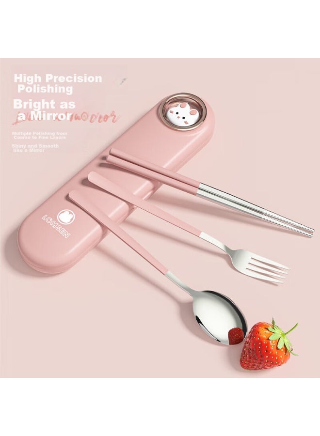 Jing Yan Xuan Jing Yanxian 304 Stainless Steel Spoon And Chopsticks Set, Individual Chopsticks For Home Use, Convenient Tableware Box, Premium Divided Chopsticks - Image 5