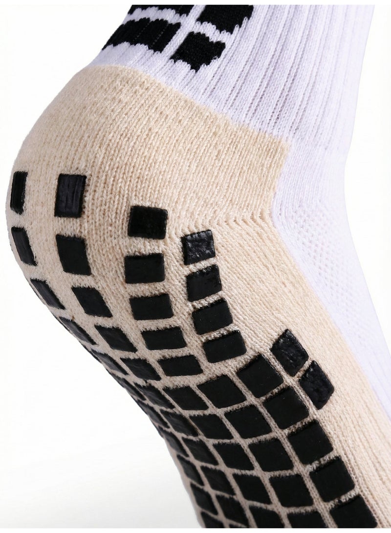 جوارب كرة القدم المقاومة للانزلاق للرجال - 3 أزواج جوارب رياضية سميكة ماصة للصدمات مع تهوية ومقاومة للرائحة، للكرة القدم والنادي الرياضي والارتداء اليومي - Image 5